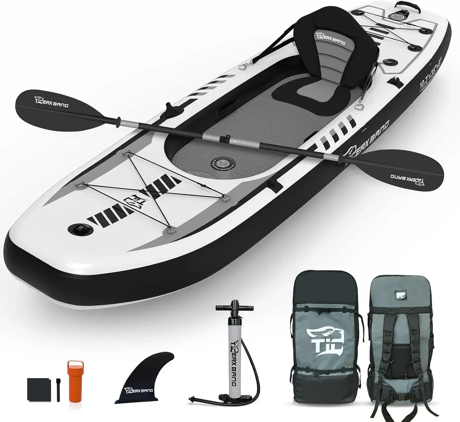 TIGERXBANG 10.2'x35''x8'' Infl - огляд і ціна Fishing Boat Aluminum